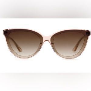 Krewe Monroe Nylon Acetate/Metal Cat-Eye Sunglasses, Petal 24K. Never worn!